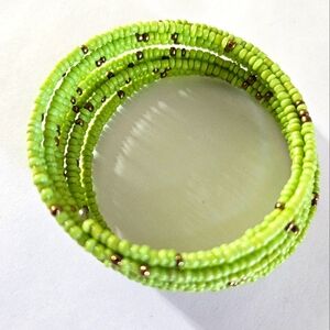 Lime green African beaded bracelet